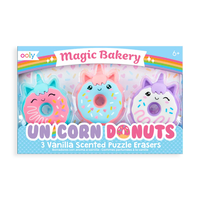 OOLY - Magic Bakery Unicorn Donuts Scented Erasers - Set |  | Safari Ltd®