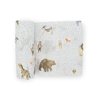 Party Animals Cotton Muslin
Swaddle Single (Availa |  | Safari Ltd®