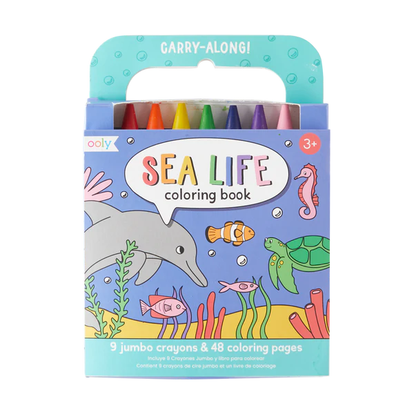 OOLY - Carry Along - Crayon & Coloring Book Kit - Sea Life |  | Safari Ltd®