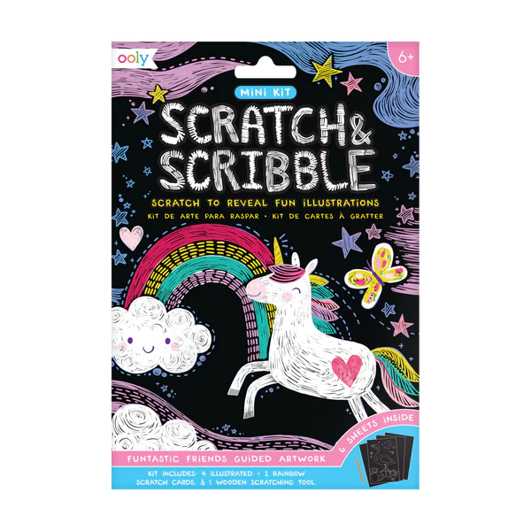 OOLY - Mini Scratch & Scribble Art Kit - Funtastic Friends |  | Safari Ltd®