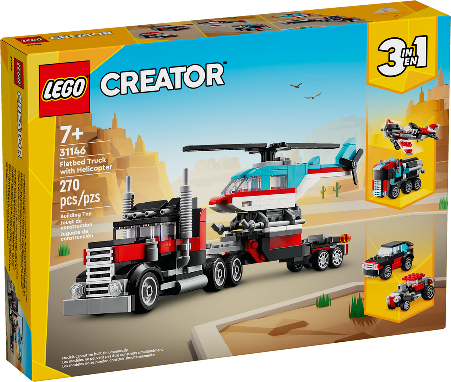 31146 Flatbed Truck with Heliocopter |  | Safari Ltd®