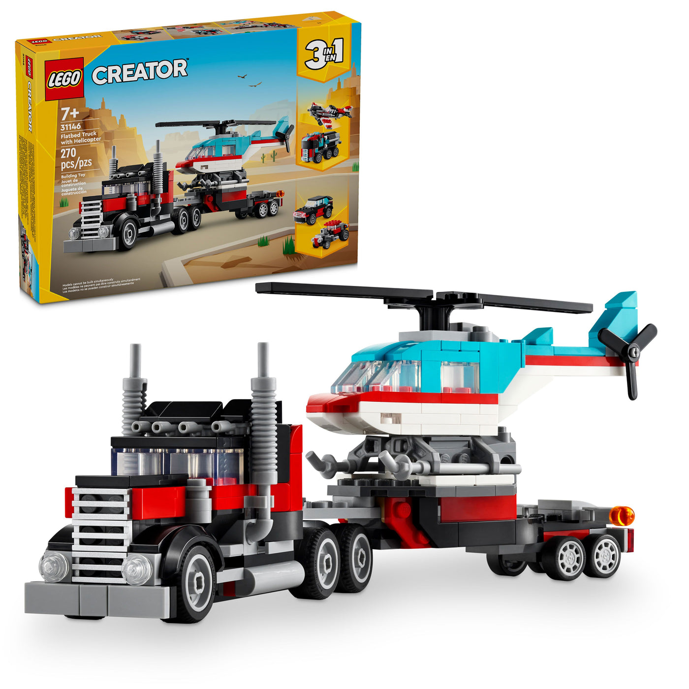 31146 Flatbed Truck with Heliocopter |  | Safari Ltd®