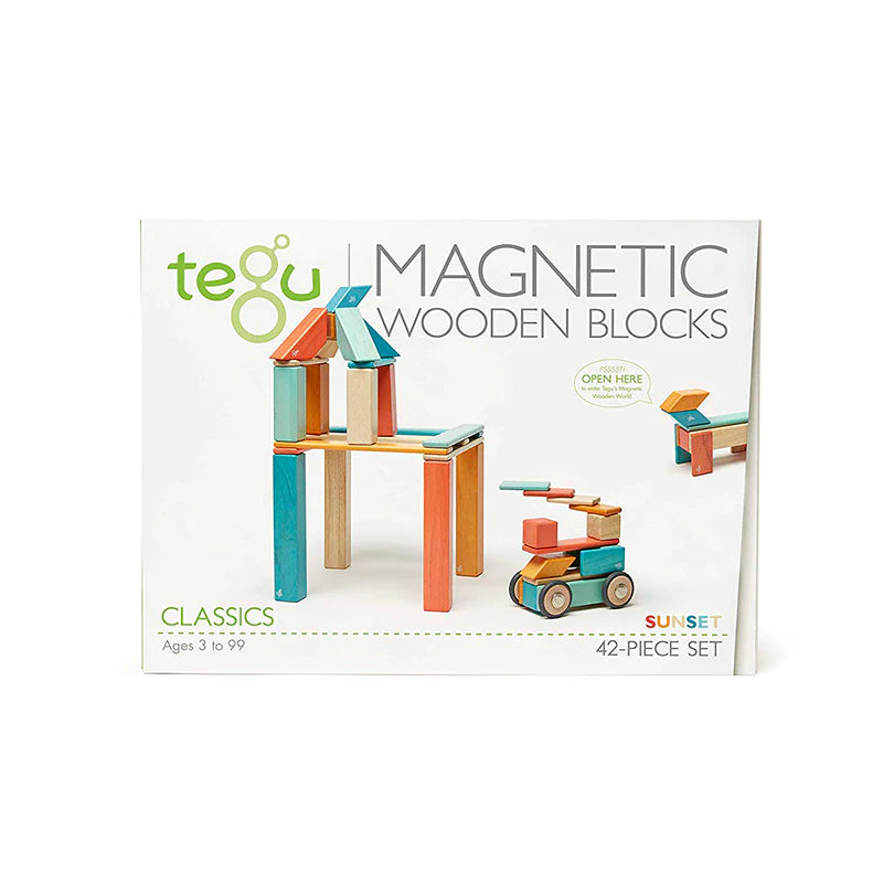 42 Piece Magnetic Wooden Block Set | Sunset |  | Safari Ltd®