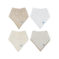 Taupe Cross Cotton Muslin
Bandana Bib 4-Pack (Fall |  | Safari Ltd®