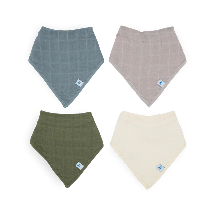 Sea Cotton Muslin Bandana Bib 4- Pack (Fall 2023) |  | Safari Ltd®