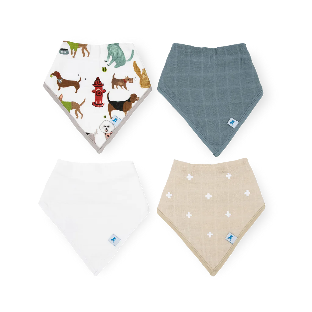 Woof Cotton Muslin Bandana Bib 4-
Pack (Fall 2023) |  | Safari Ltd®