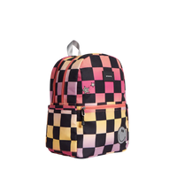 Kane Kids Double Pocket - Pink Checkerboard | Backpack | Safari Ltd®