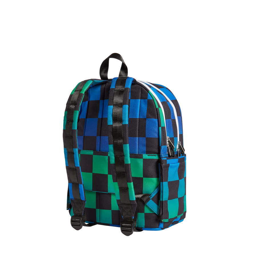 Kane Kids Double Pocket - Blue Checkerboard | Backpack | Safari Ltd®