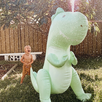 Inflatable Giant Sprinkler Surfing Dino - Ice Mint |  | Safari Ltd®