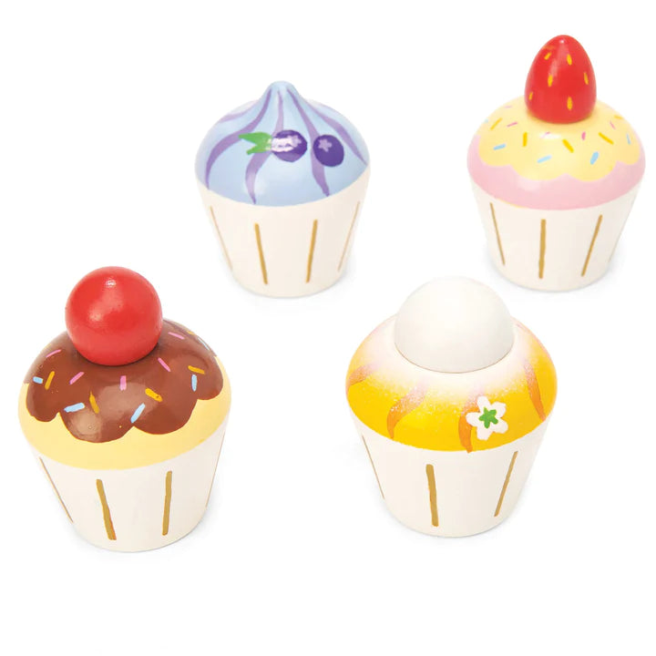 Wooden Cupcake Play Food Set - 4 Piece Set |  | Safari Ltd®