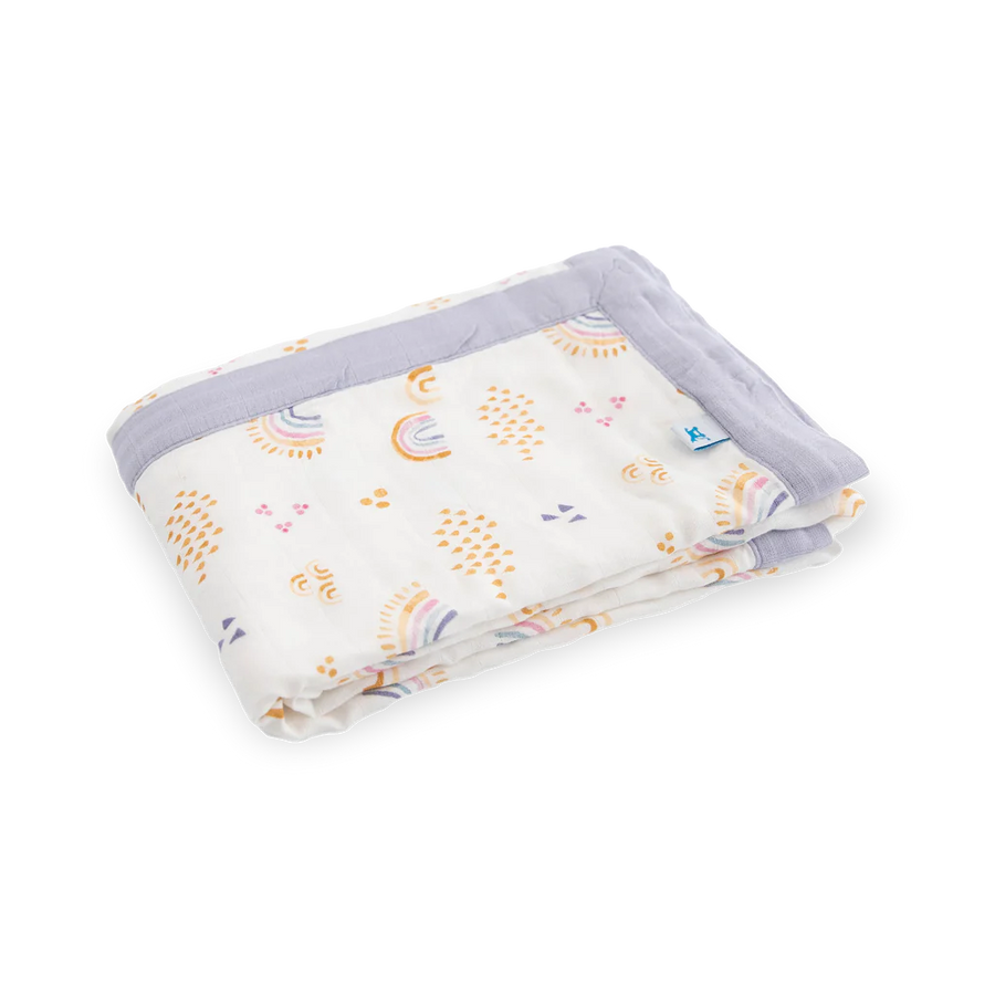 Rainbows & Raindrops Deluxe
Muslin Baby Quilt |  | Safari Ltd®