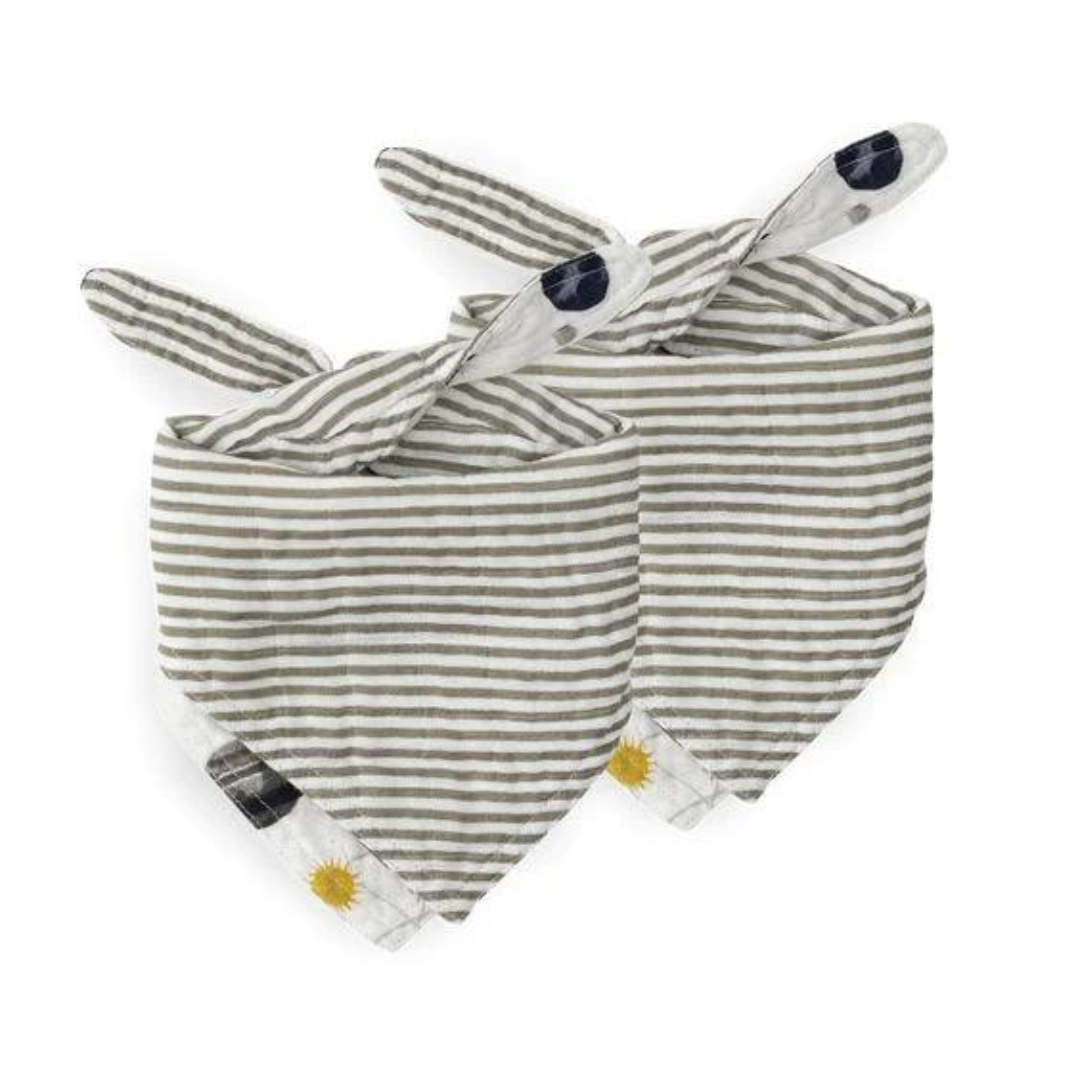 Cotton Muslin Reversible Bandana Bib 2 Pack - Planetary |  | Safari Ltd®