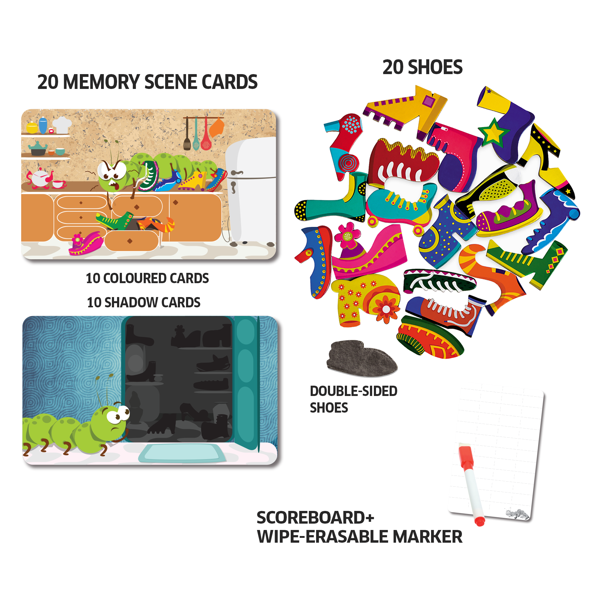 Chalk & Chuckles Caterpillar Clutter Memory Game