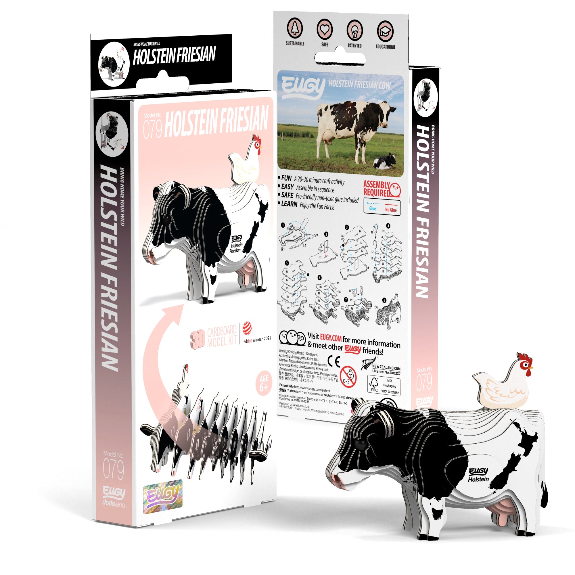 EUGY Holstein Cow 3D Puzzle