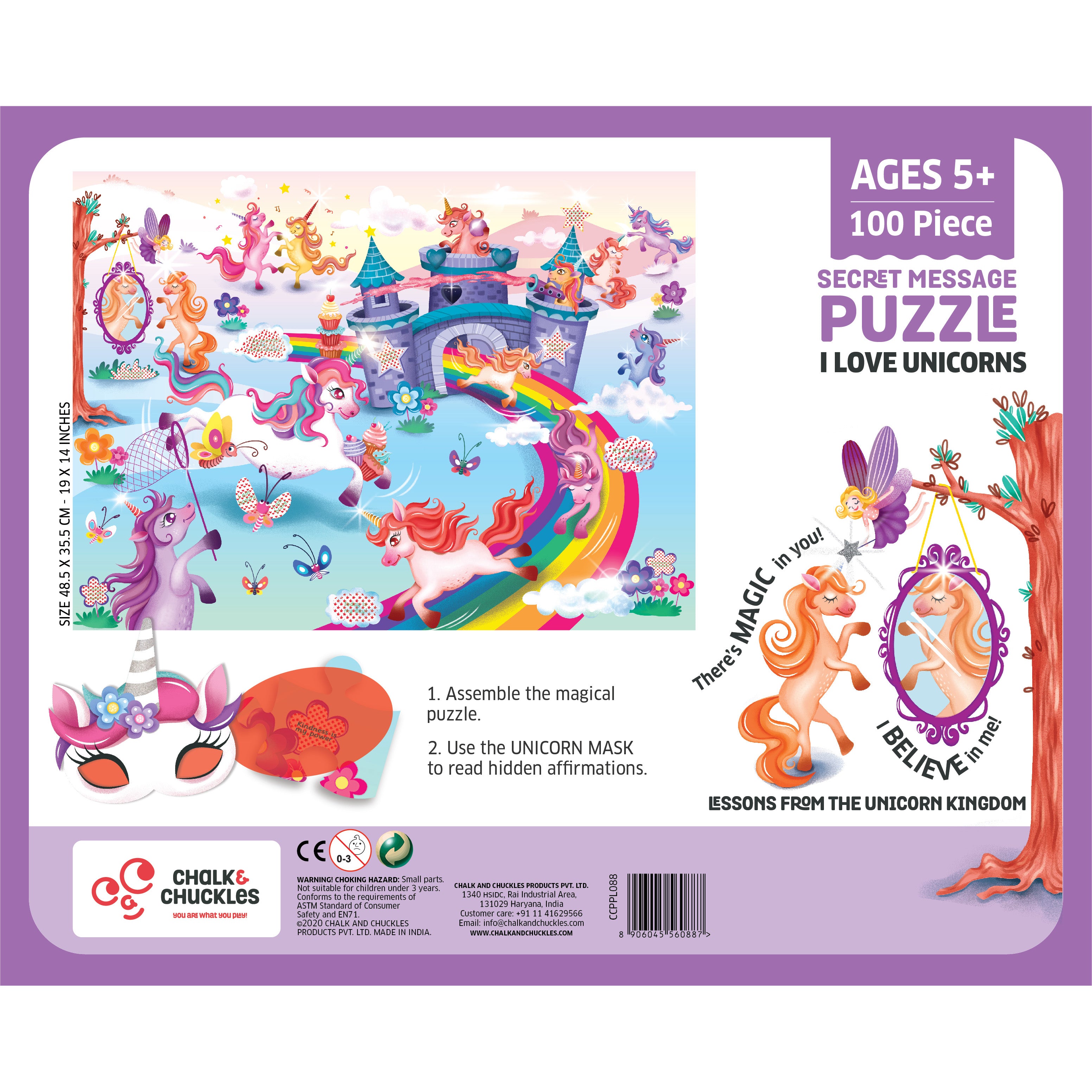 Chalk & Chuckles I Love Unicorns Secret Message Puzzle