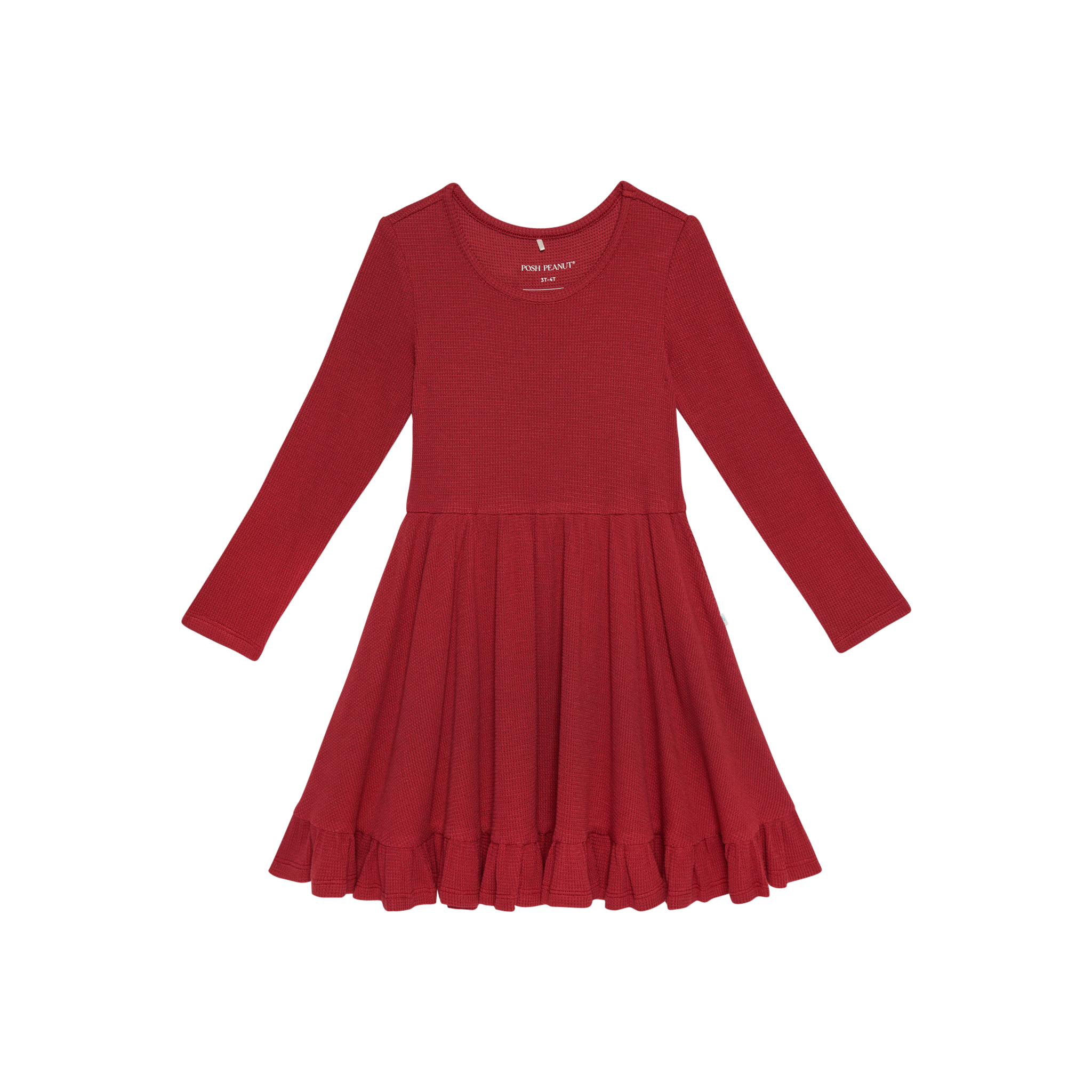 Crimson Waffle - Ruffled Twirl Dress