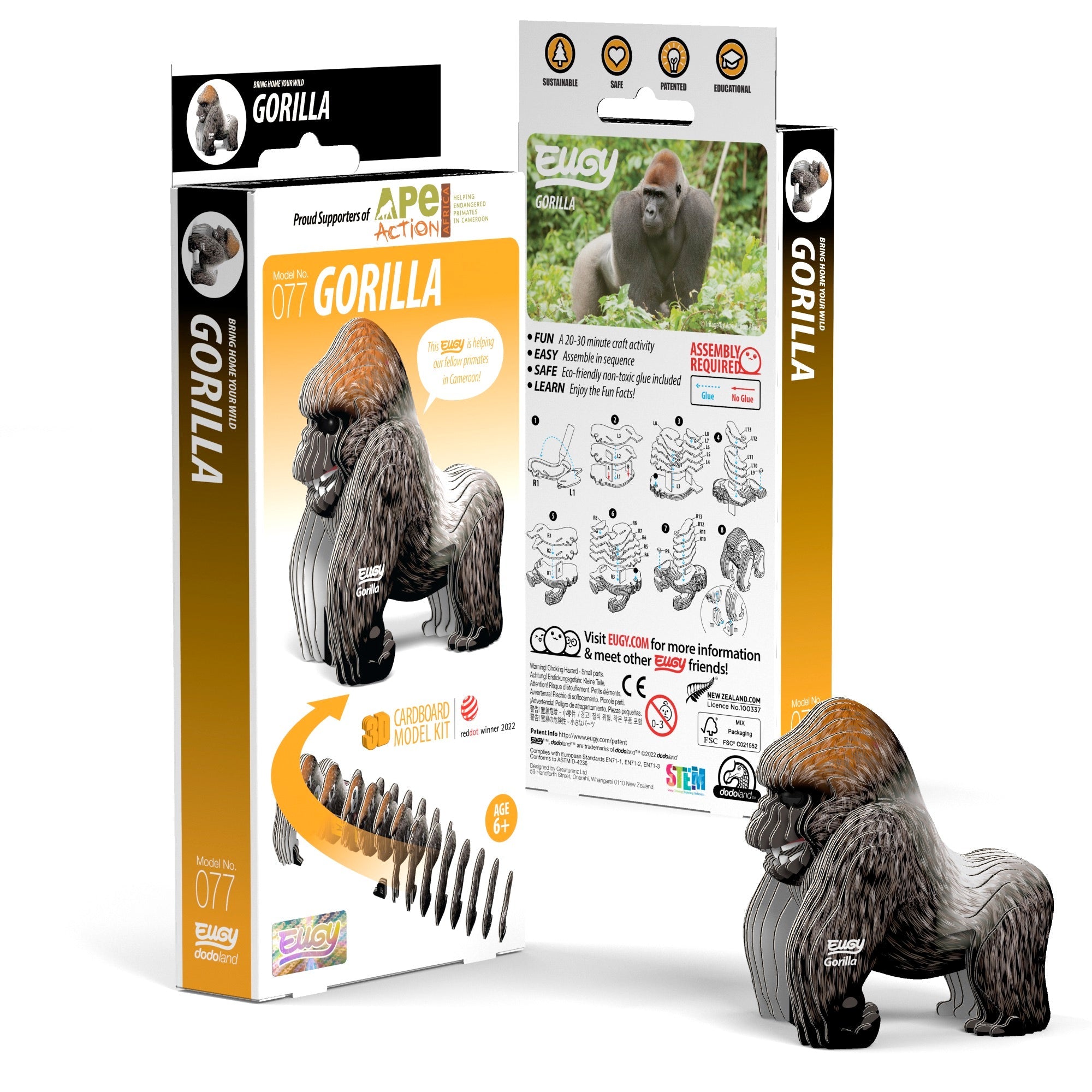 EUGY Gorilla 3D Puzzle