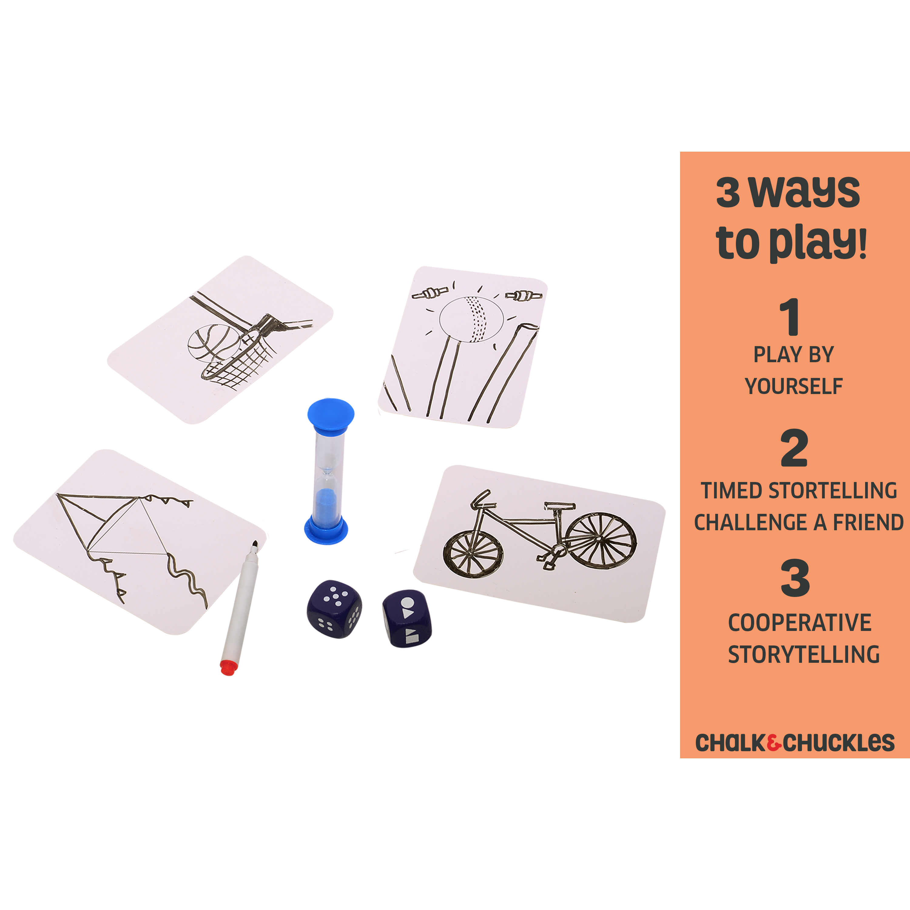 Chalk & Chuckles Shape Your Story Dice Game