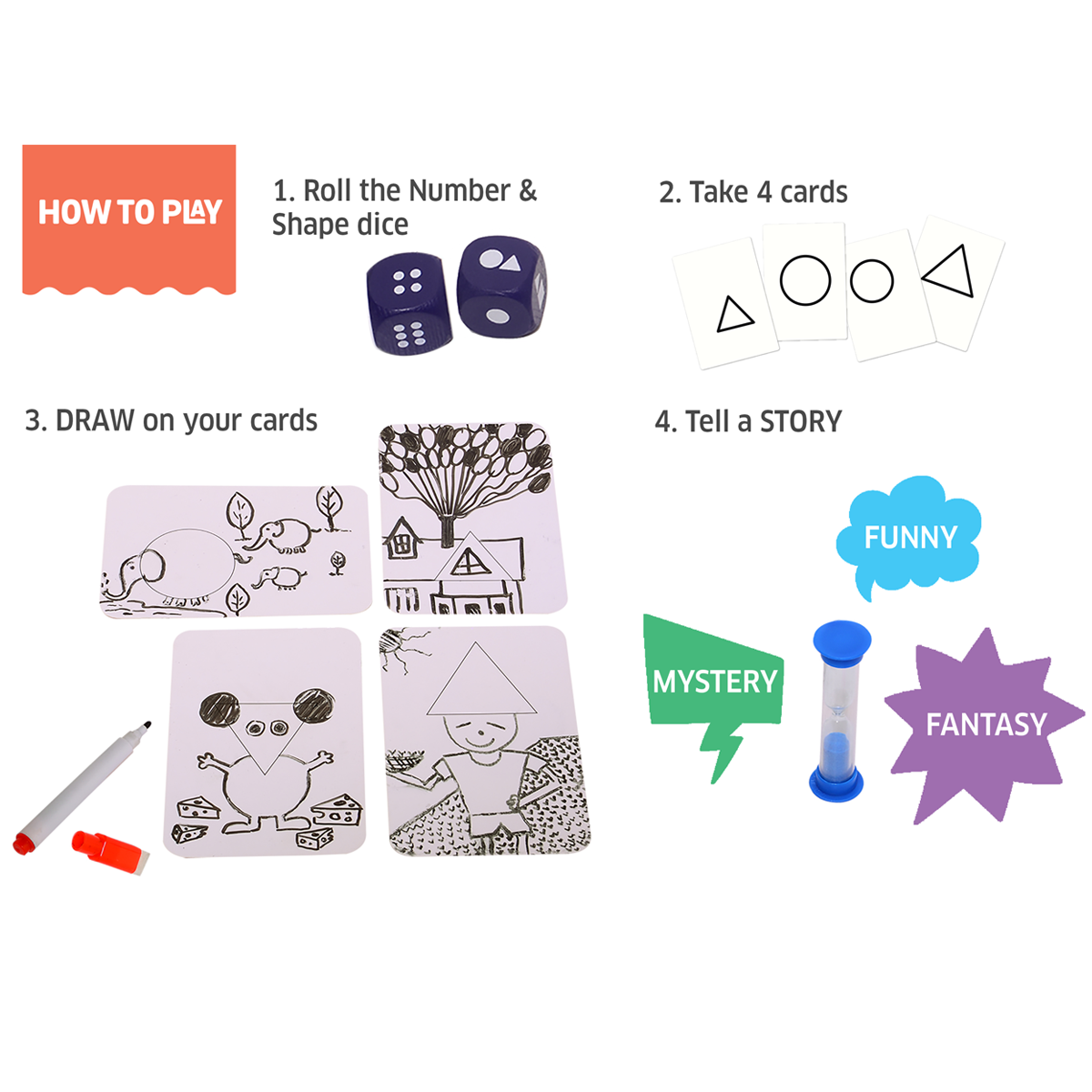 Chalk & Chuckles Shape Your Story Dice Game