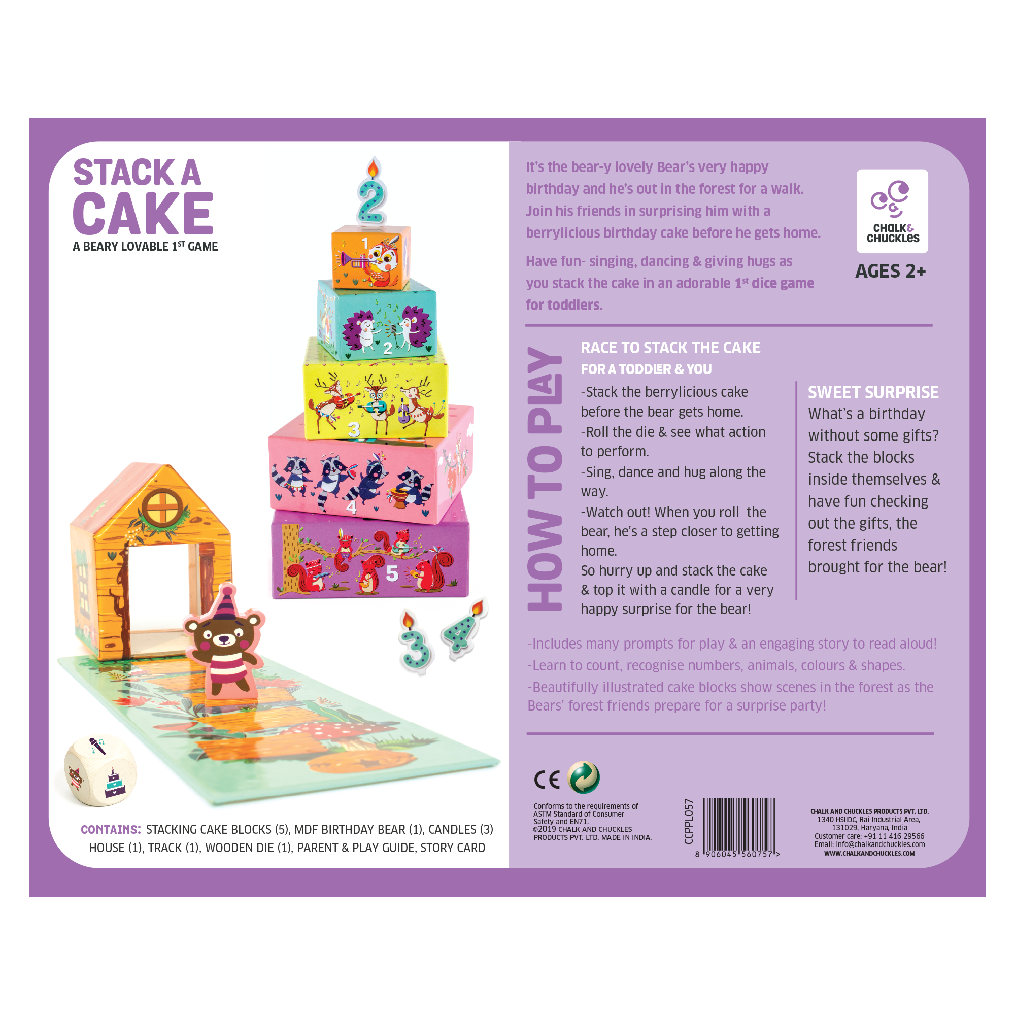 Chalk & Chuckles Stack a Cake Early Learning Game