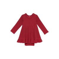 Crimson Waffle - Ruffled Twirl Bodysuit Dress (18-24M)