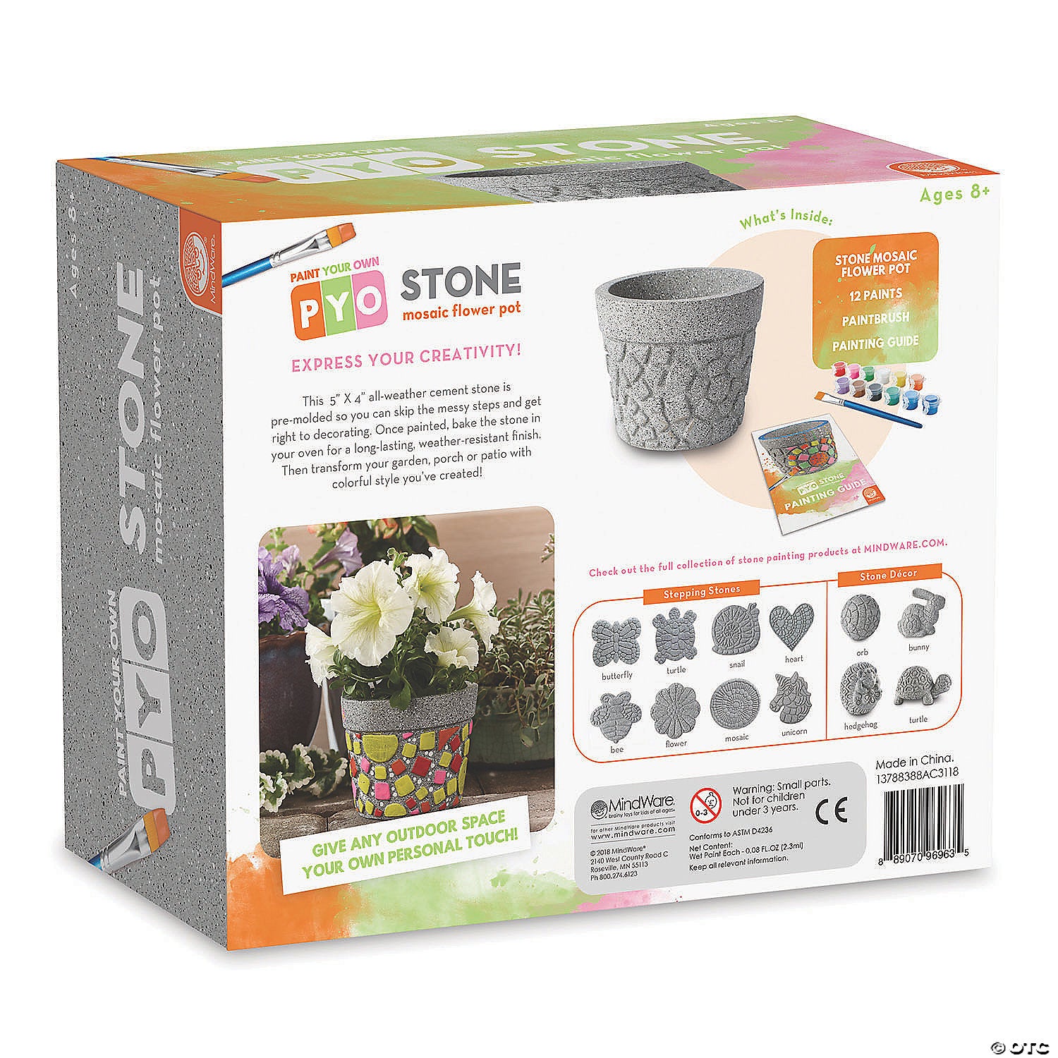 Paint your Own Stone: Mosaic Flower Pot