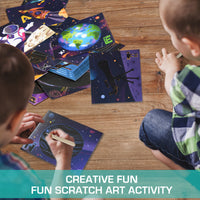 Chalk & Chuckles Scratch Art - A to Z Space Adventure