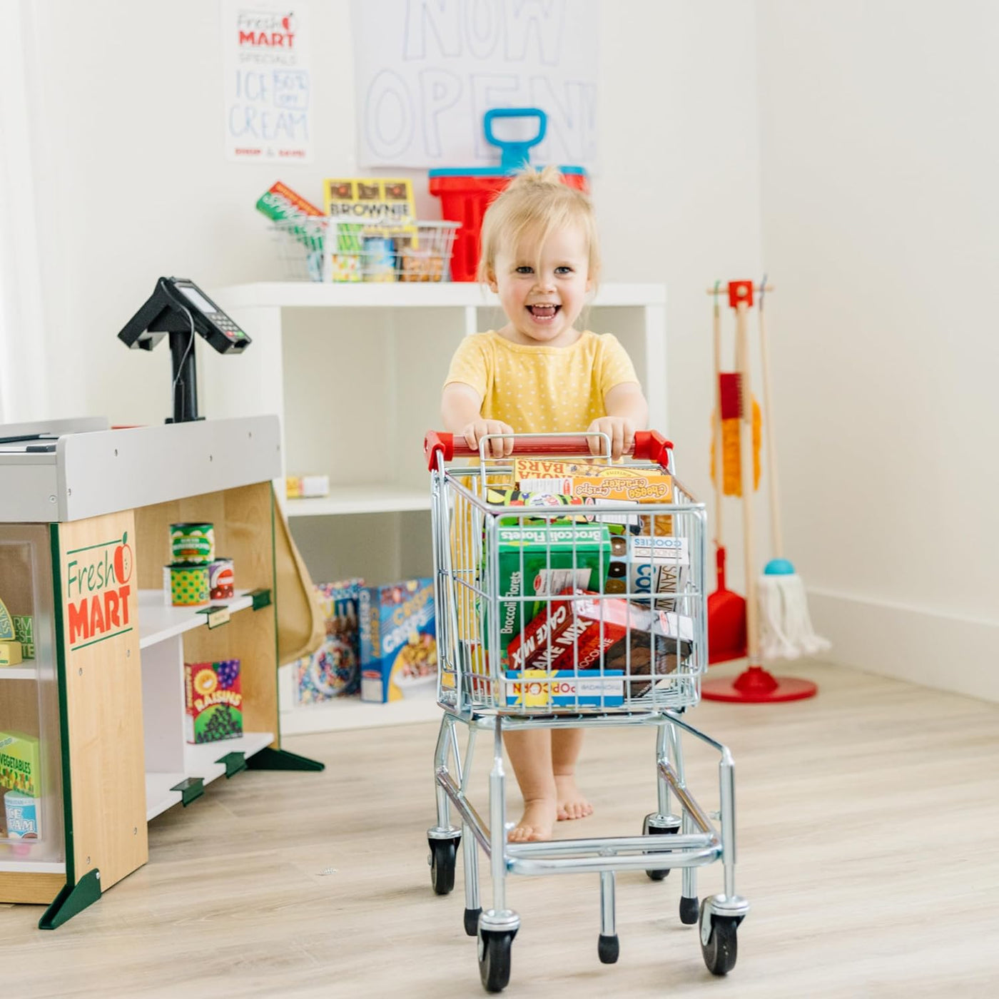 Shopping Cart Toy - Metal Grocery Wagon