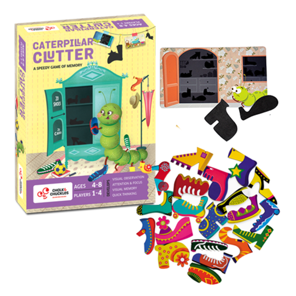 Chalk & Chuckles Caterpillar Clutter Memory Game