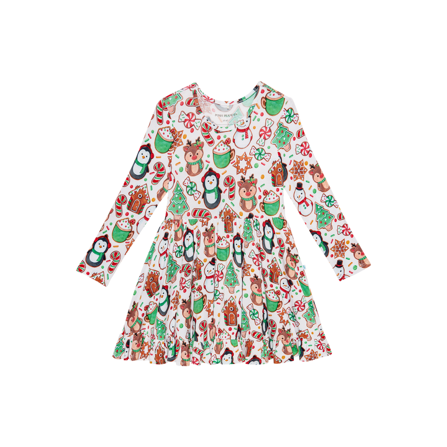 Cookie Medley - Long Sleeve Ruffled Twirl Dress 2T