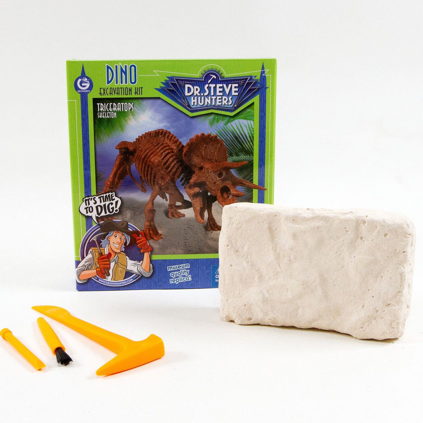 Dr. Steve Hunters GEOWorld Dino Dig Triceratops Excavation Kit - 12 pieces |  | Safari Ltd®