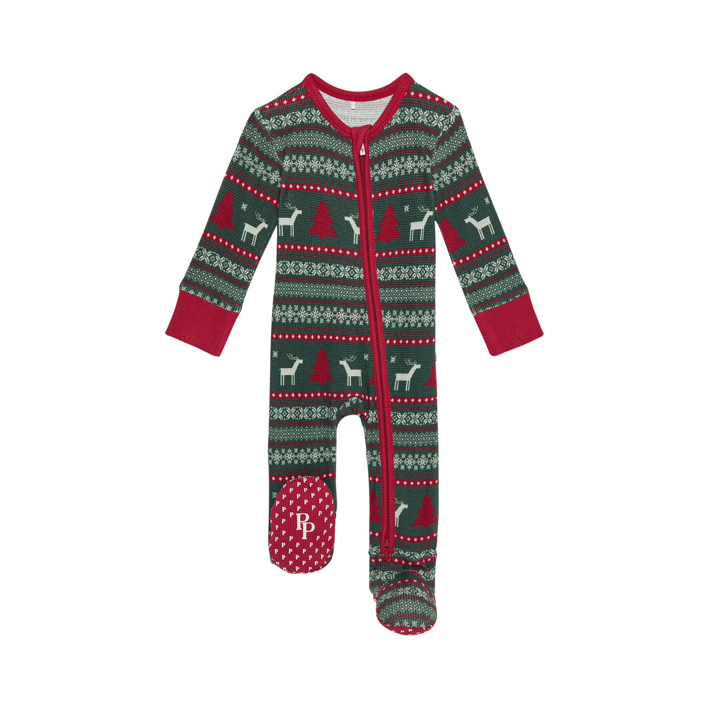 Holiday Fair Isle - Footie Zippered One Piece