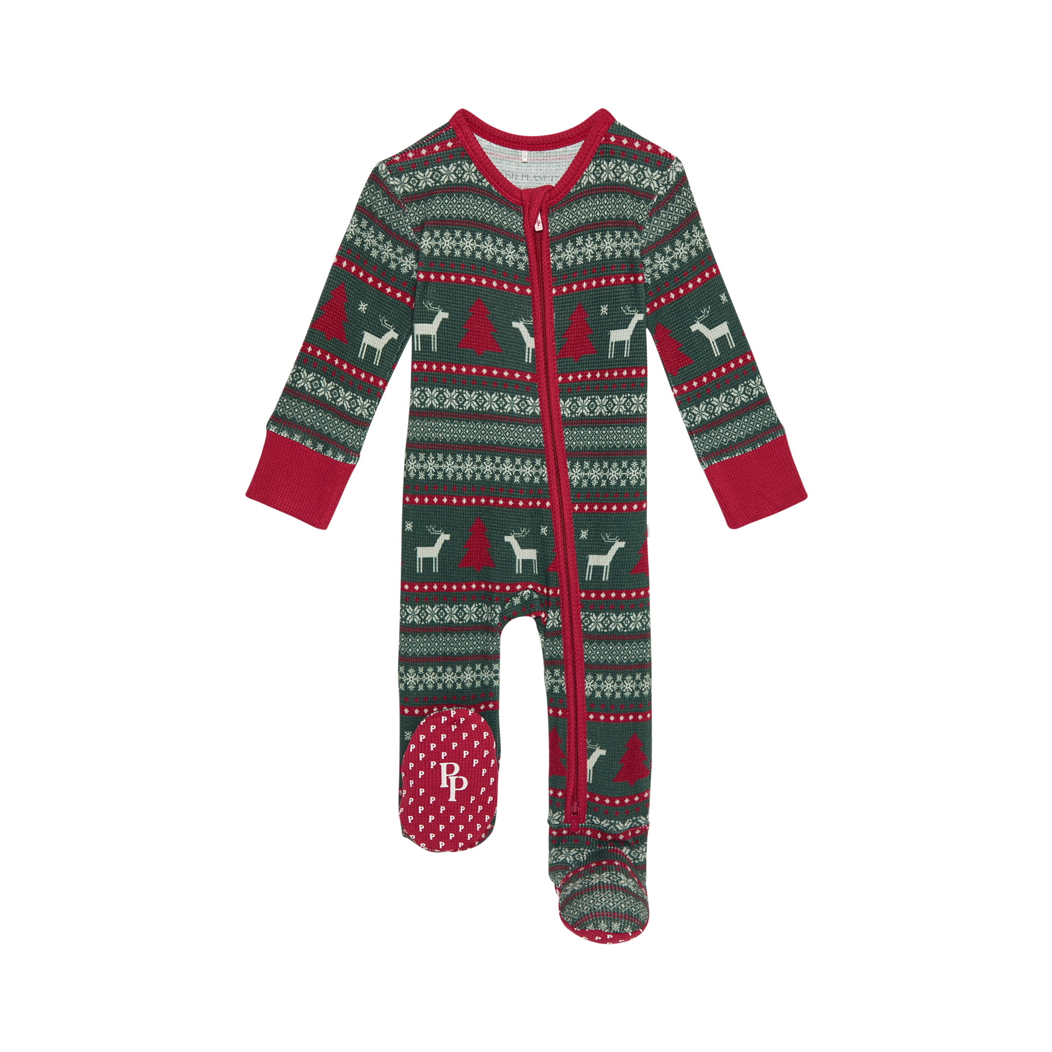 Holiday Fair Isle - Footie Zippered One Piece