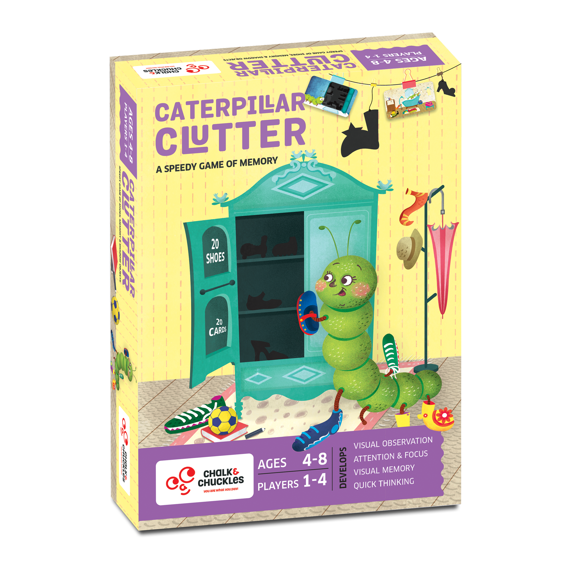 Chalk & Chuckles Caterpillar Clutter Memory Game