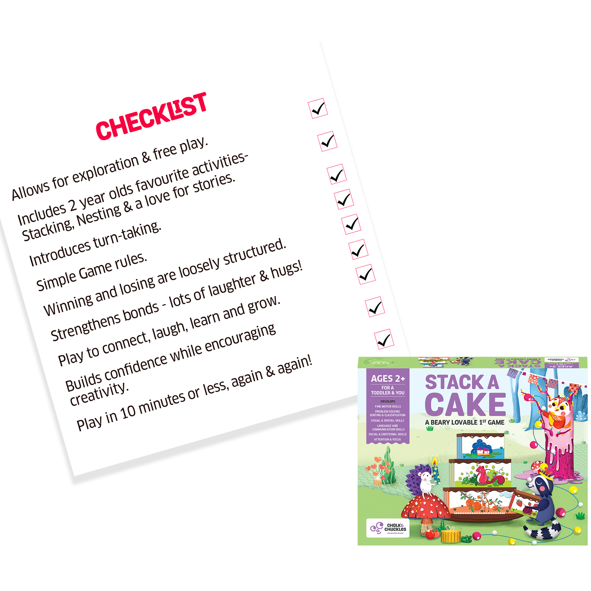 Chalk & Chuckles Stack a Cake Early Learning Game