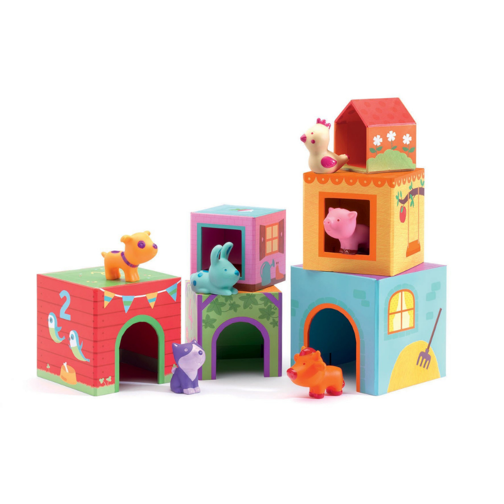 Topanifarm Nest and Stack Blocks + Animals |  | Safari Ltd®