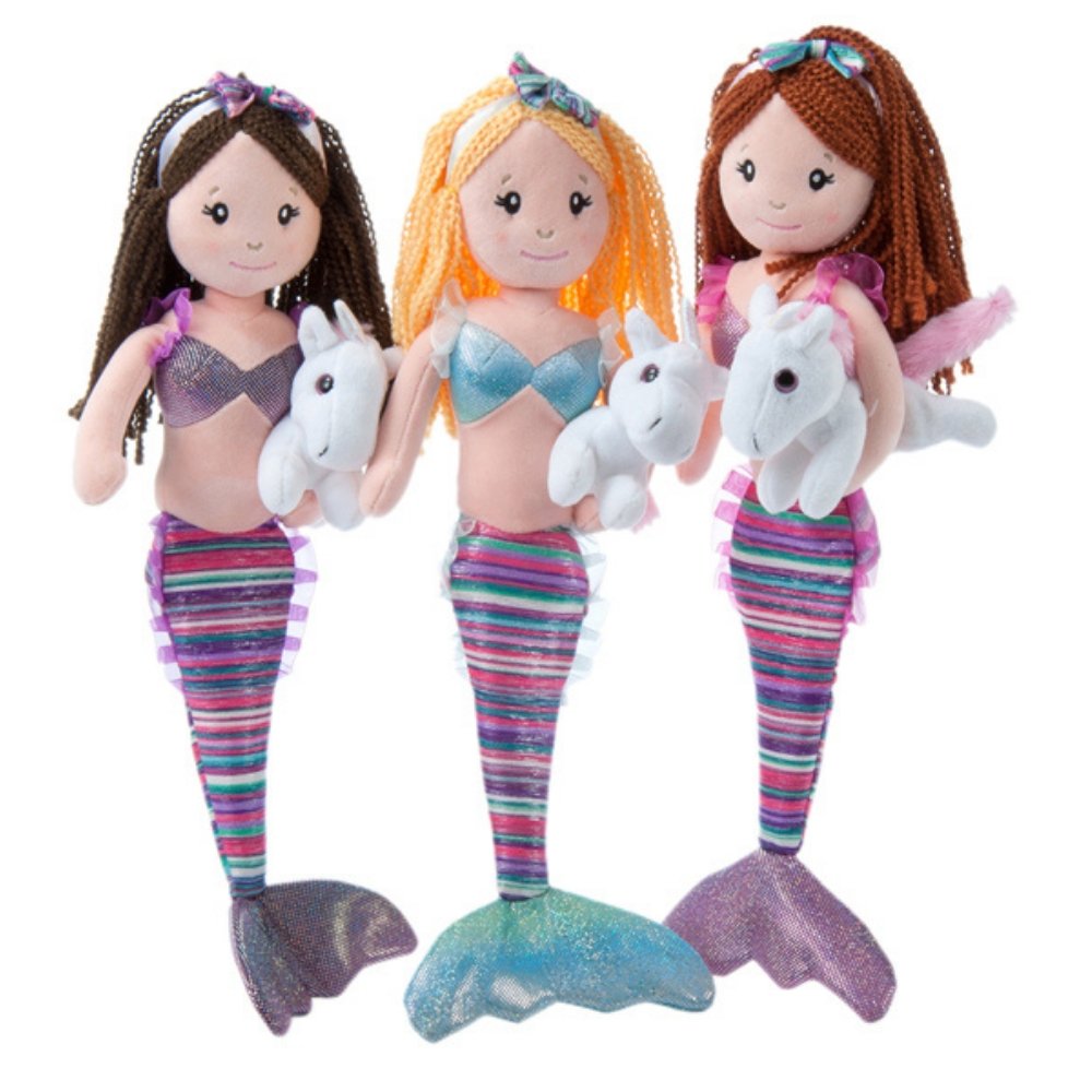 17" Plush Boho Mermaids with Unicorn - Assorted - Safari Ltd®