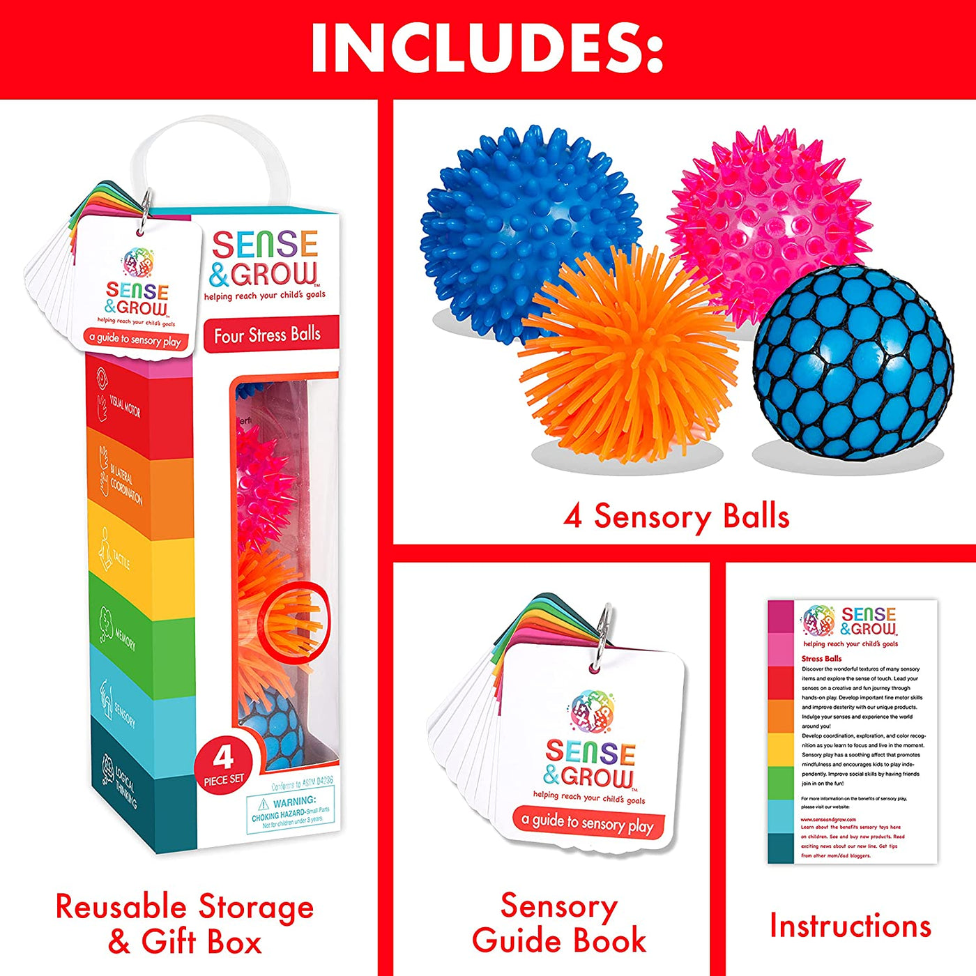 4 PK Sensory Stress balls - Safari Ltd®