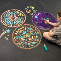 ChalkScapes Mandalas Sidewalk Stencils Chalk Art - Safari Ltd®