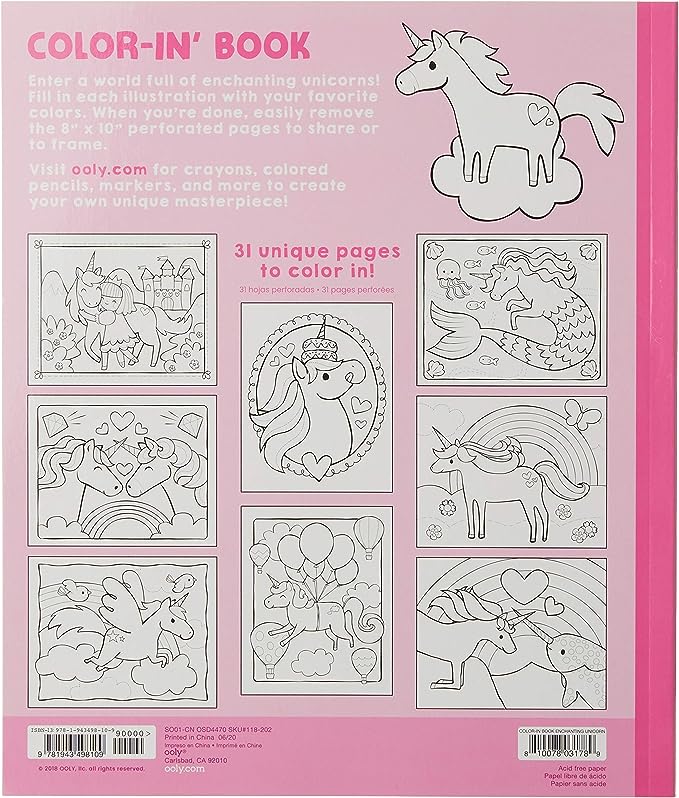 Color-In' Book: Enchanting Unicorns - Safari Ltd®