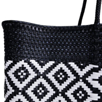 Colors For Good Jumbo Recycled Woven Tote Bag - Black & White - Safari Ltd®