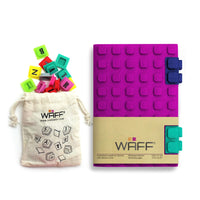 Customizable Silicone Journal with 70 Cubes - FUSCHIA GLITTER - Safari Ltd®