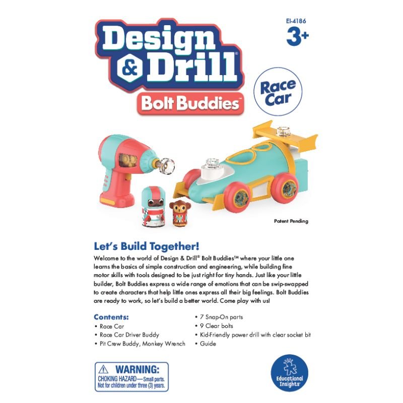 Design & Drill Bolt Buddies Race Car - Safari Ltd®