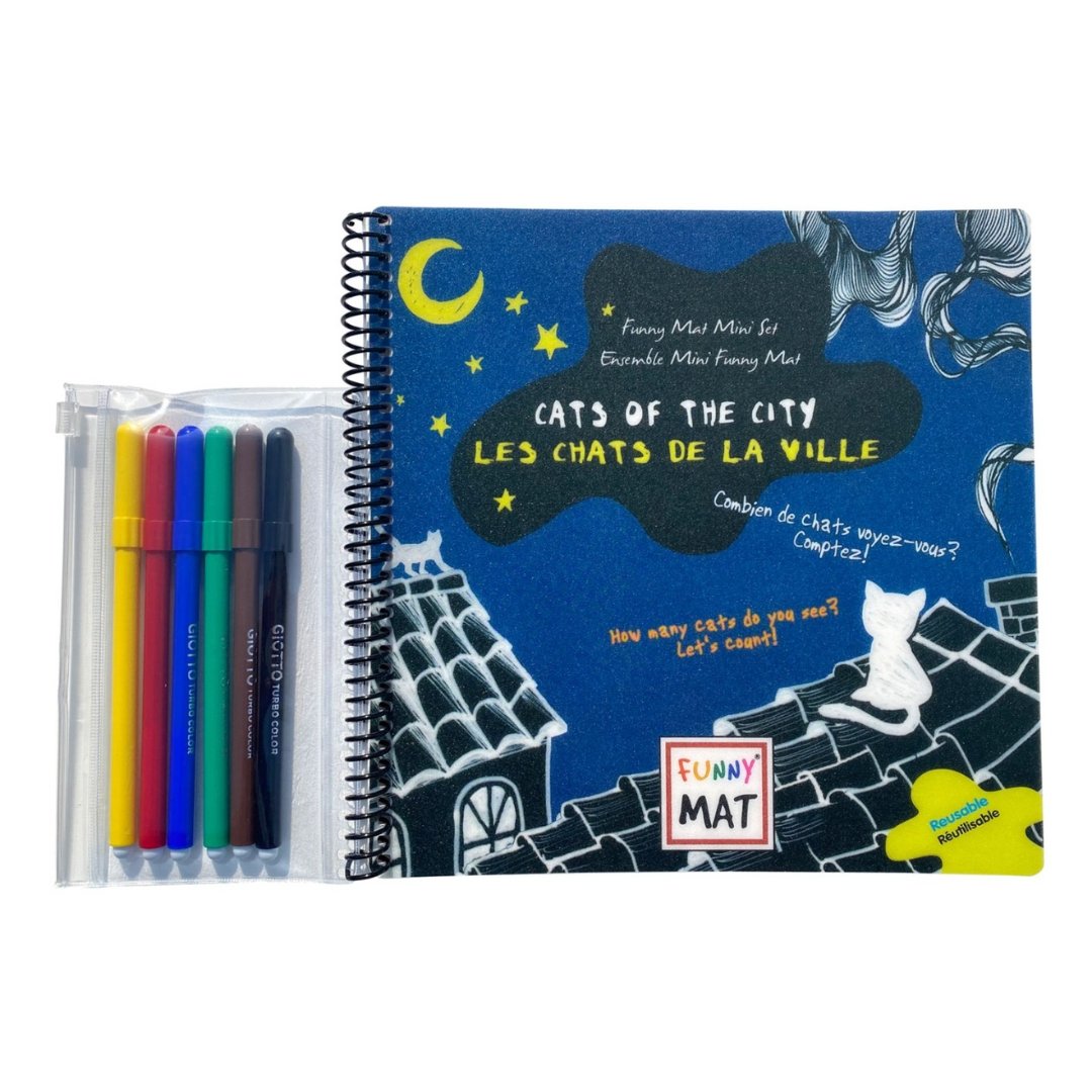 Funny Mat - Cats of the City w/6 Giotto Markers - Safari Ltd®