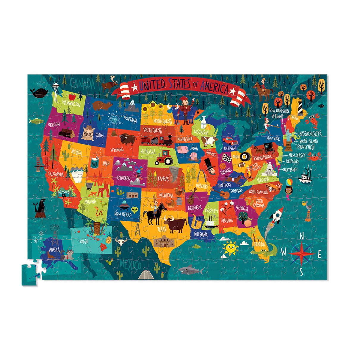 Geography Puzzle & Poster: USA - Safari Ltd®