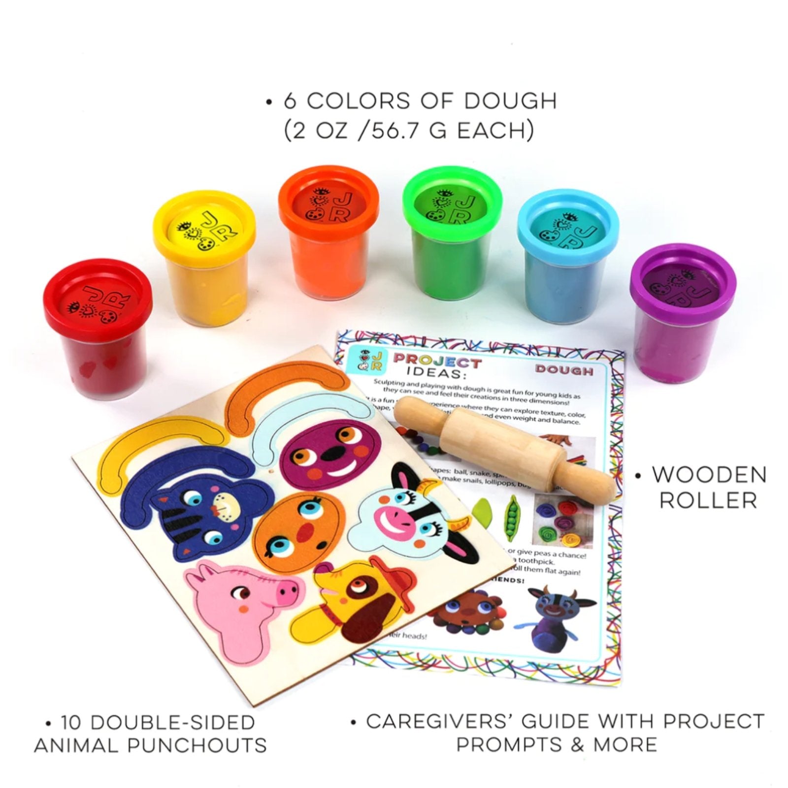 iHeartArt Jr 6 Doughs + Wooden Roller - Safari Ltd®