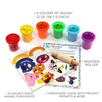 iHeartArt Jr 6 Doughs + Wooden Roller - Safari Ltd®