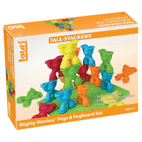 Lauri Mighty Monkey Tall Stackers Pegs & Pegboard Set - Safari Ltd®