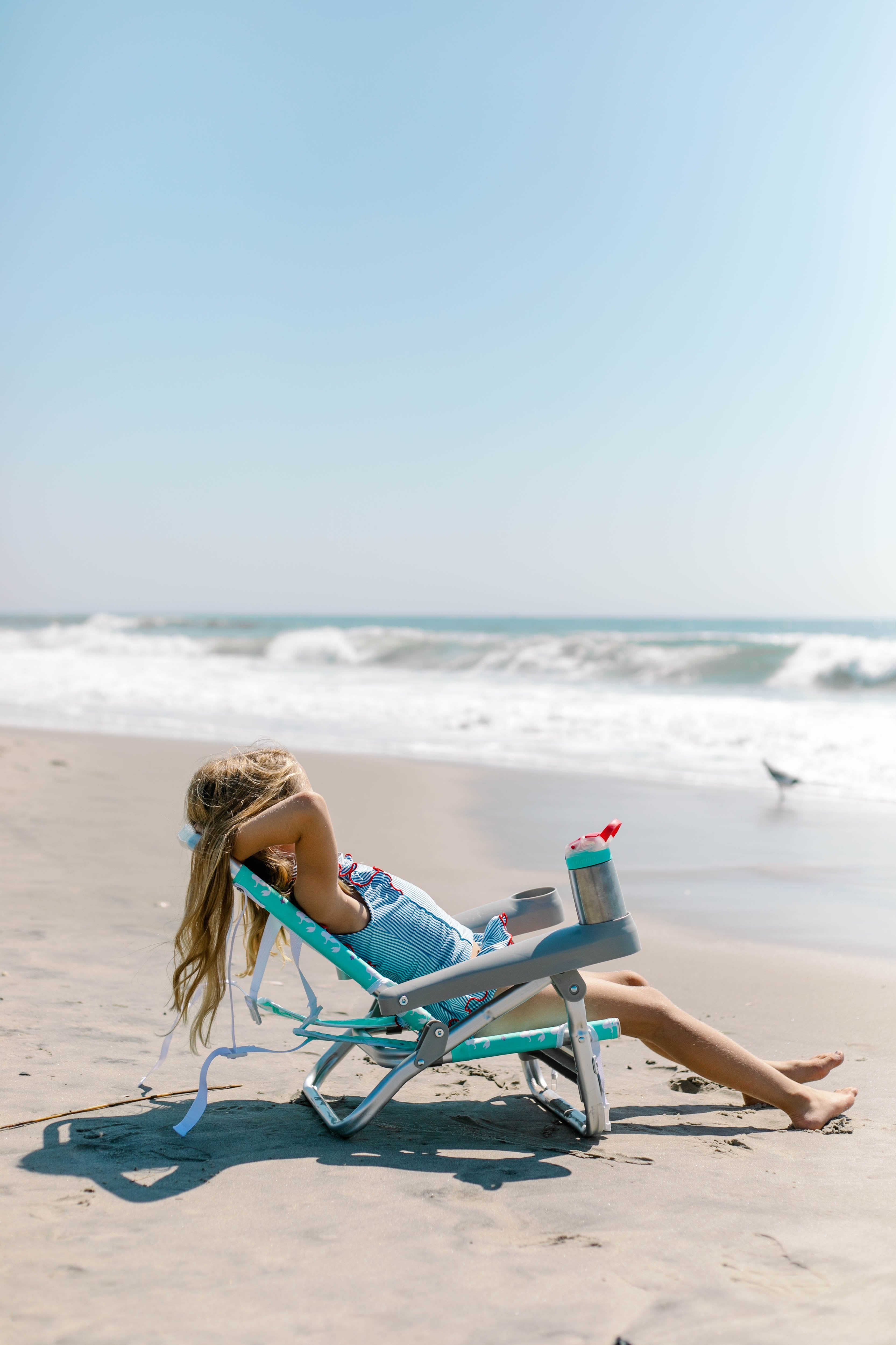 Lowtides Gully Child Mermaid Print Beach Chair in Mint - Safari Ltd®