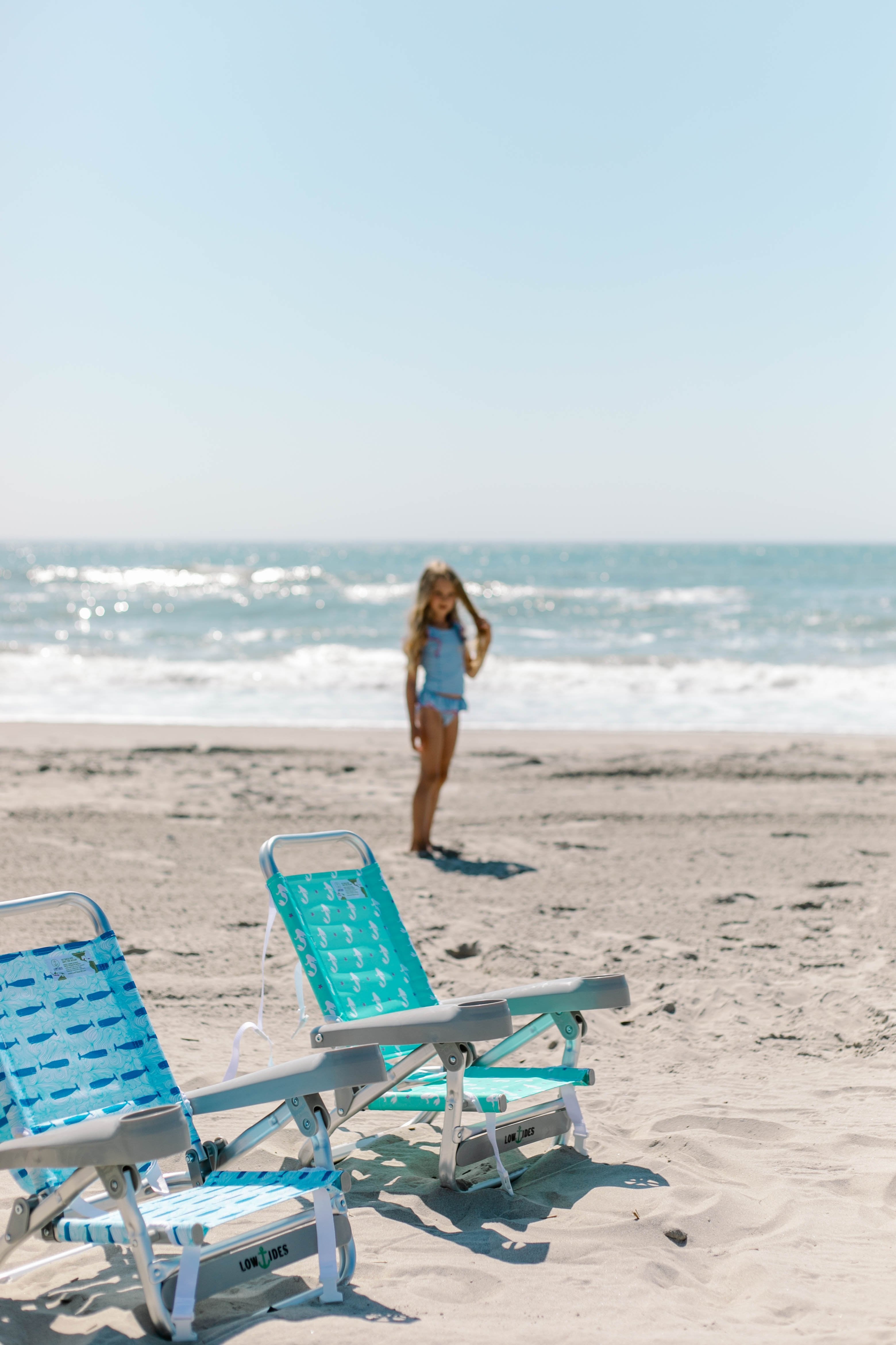 Lowtides Gully Child Mermaid Print Beach Chair in Mint - Safari Ltd®